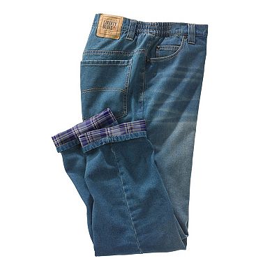 Liberty Blues by KingSize Men's Big & Tall Flannel-Lined Side-Elastic Jeans