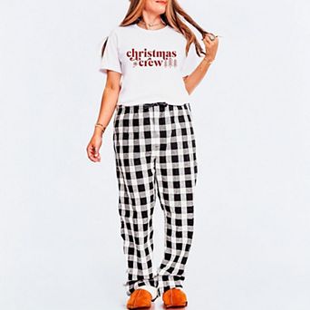 Christmas Crew Snowflake Plaid Pajama Set