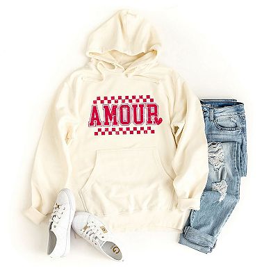 Amour Distressed Checkered Hoodie