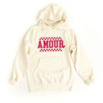Amour Distressed Checkered Hoodie