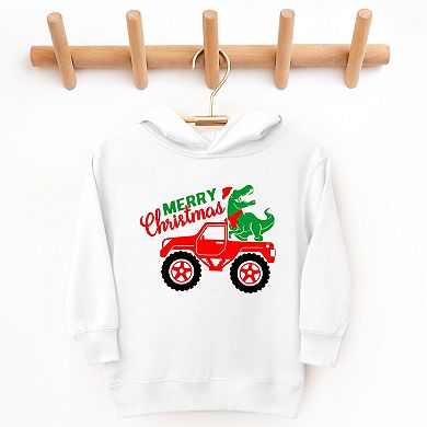 Christmas Dino Truck - Toddler Hoodie