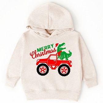 Christmas Dino Truck - Toddler Hoodie