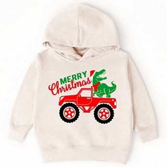 Christmas Dino Truck - Toddler Hoodie