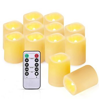 12 pc Flameless Votive Candles With Remote Timer