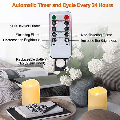 12 Pcs Flameless Votive Candles With Remote Timer