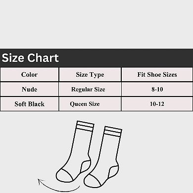 Women's Cotton Sole Knee Highs Regular & Queen Sizes 6 Pair Packs