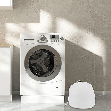 Drawstring S Laundry Bags for Laundry Room Bathroom 15.75"x11.81" 27L White
