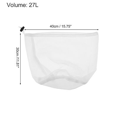 Drawstring S Laundry Bags for Laundry Room Bathroom 15.75"x11.81" 27L White