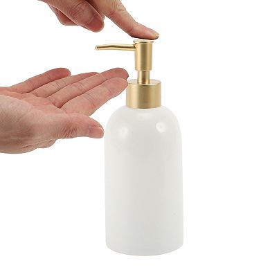Simple Cylindrical Soap Pump Dispenser for Bathroom Hotel 320ml White 1 Pc