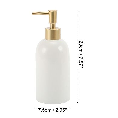 Simple Cylindrical Soap Pump Dispenser for Bathroom Hotel 320ml White 1 Pc