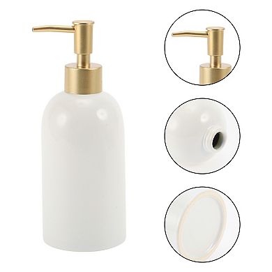 Simple Cylindrical Soap Pump Dispenser for Bathroom Hotel 320ml White 1 Pc