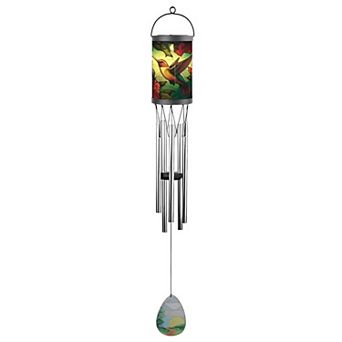 FC Design 31" Long Hummingbird Solar Light Wind Chime Decoration Garden and Patio Decor