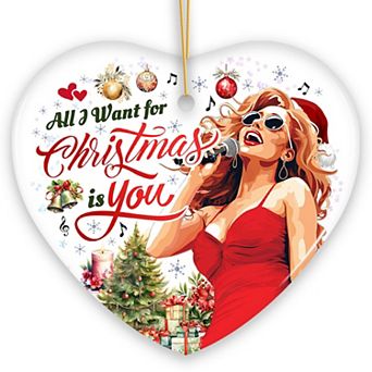 All I Want for Christmas is You Elegant Artistic Musical Christmas Ornament, Classic Tree Decoration