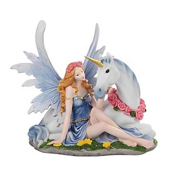 FC Design 7.5"H Fairy with Unicorn Figurine Decoration Home Room Decor
