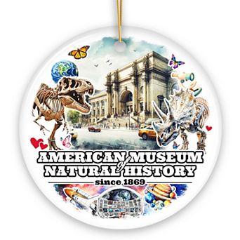 Artistic American Museum of Natural History Ceramic Ornament, Vintage AMNH New York City Souvenir