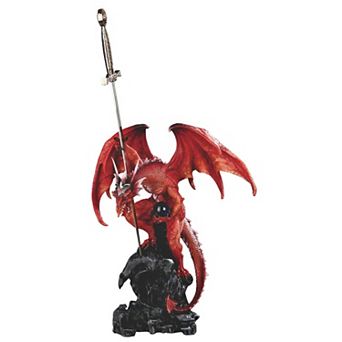 FC Design 12.5"H Dragon with Sword on Rock Figurine Decoration Home Room Decor