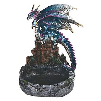 FC Design 7.75"H Blue Dragon on Castle Dish Figurine Decoration Home Room Decor