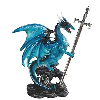 FC Design 8.75"H Blue Dragon with Sword Figurine Decoration Home Room Decor