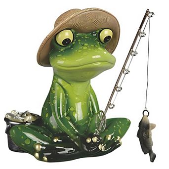 FC Design 6"W Frog Fishing Figurine Decoration Home Room Decor