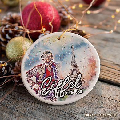 Artistic Eiffel Tower Unique Ceramic Ornament, Handcrafted Paris Decor