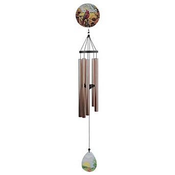 FC Design 37" Long Cardinal Glass Wind Chime Decoration Garden and Patio Decor