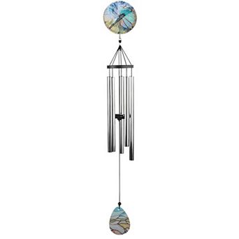 FC Design 37" Long Dragonfly Glass Wind Chime Decoration Garden and Patio Decor