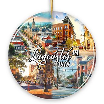 Artistic Lancaster Pennsylvania Ornament, Beautiful Amish Cultures Christmas Gift Version 1