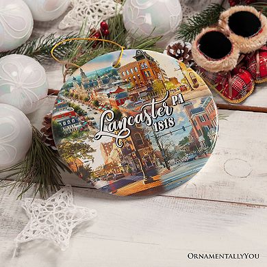 Artistic Lancaster Pennsylvania Ornament, Beautiful Amish Cultures Christmas Gift Version 1