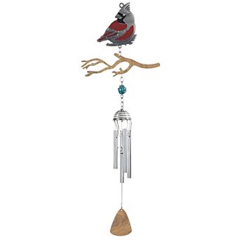 FC Design 21" Long Cardinal Metal Silhouette Wind Chime Decoration Garden and Patio Decor