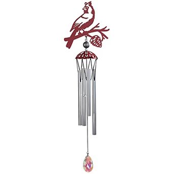 FC Design 25" Long Red Cardinal Metal Wind Chime Decoration Garden and Patio Decor