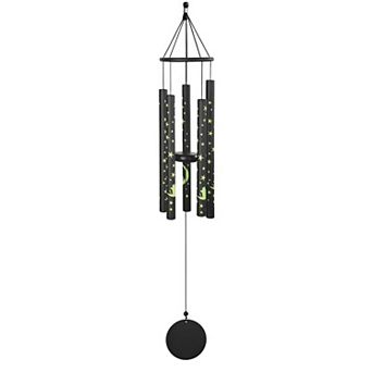 FC Design 36" Long Cat on the Moon Glow In Dark Wind Chime Decoration Garden and Patio Decor