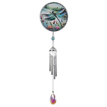 FC Design 21" Long Dragonfly Silhouette Scene Wind Chime Decoration Garden and Patio Decor