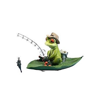 FC Design 7.5"W Frog Fishing on Lily Pad Figurine Decoration Home Room Decor