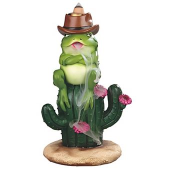 FC Design 6.75"H Frog on Cactus Backflow Figurine Decoration Home Room Decor