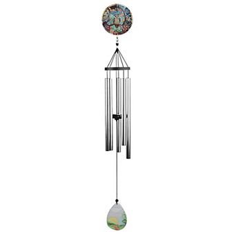 FC Design 37" Long Owl Glass Wind Chime Decoration Garden and Patio Decor