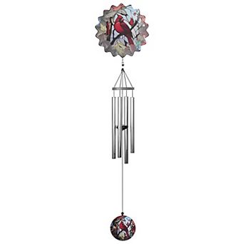FC Design 40" Long Red Cardinal Ripple Illusion Wind Chime Decoration Garden and Patio Decor
