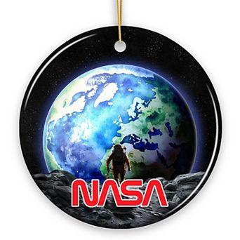 Artistic NASA Handcrafted Christmas Ornament, Astronaut in Outer Space with the Planets Version 2