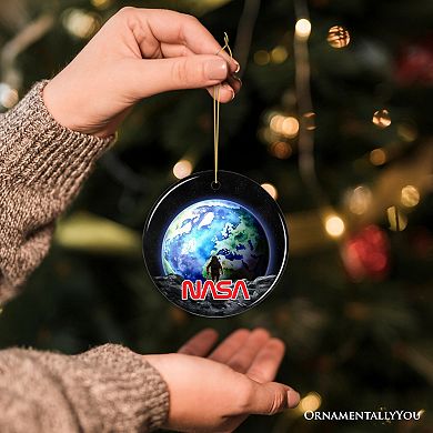 Artistic NASA Handcrafted Christmas Ornament, Astronaut in Outer Space with the Planets Version 2