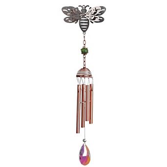 FC Design 17" Long 3D Metal Silhouette Bee Wind Chime Decoration Garden and Patio Decor