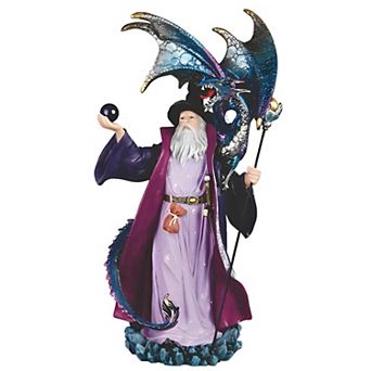 FC Design 19"H Wizard Standing with Dragon on his Shoulder Figurine Decoration Home Room Decor