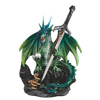 FC Design 6"H Green Dragon with Sword Figurine Decoration Home Room Decor