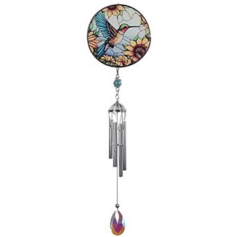 FC Design 21" Long Hummingbird Silhouette Scene Wind Chime Decoration Garden and Patio Decor