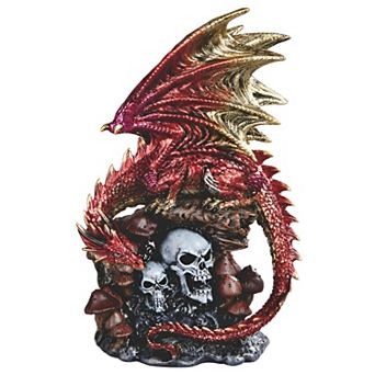 FC Design 9"H Red Dragon Guarding Skulls Figurine Decoration Home Room Decor