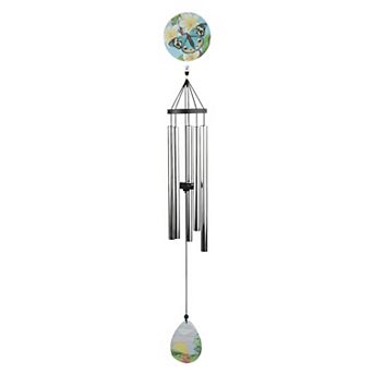FC Design 37" Long Butterfly Glass Wind Chime Decoration Garden and Patio Decor