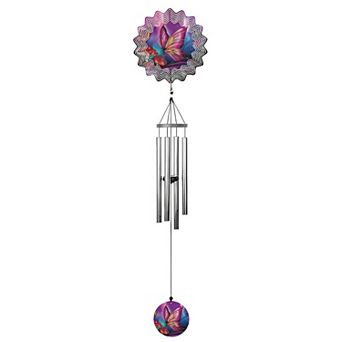FC Design 40" Long Butterfly Ripple Illusion Wind Chime Decoration Garden and Patio Decor