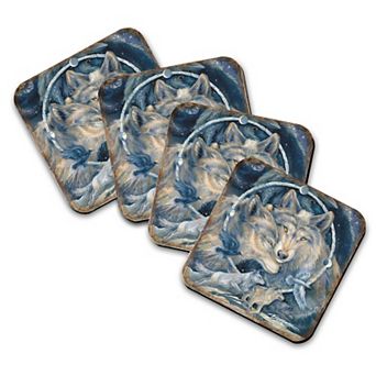 In Spirit I am Free Wooden Cork Coasters Gift Set of 4 - Art by J. Bergsma