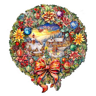 Christmas Wreath 36-Inch Outdoor Indoor Decor Wooden Christmas Decoration by G. Debrekht