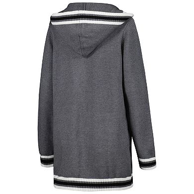 Women's Gameday Couture Charcoal Florida Gators One More Round Tri-Blend Striped Hooded Cardigan Sweater