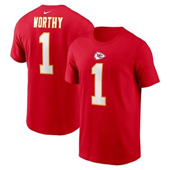 Men's Nike Xavier Worthy Red Kansas City Chiefs Name & Number T-Shirt