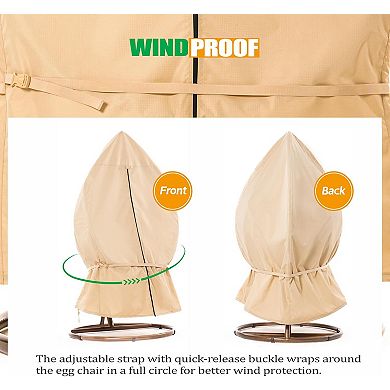 F&J Outdoors Premium Waterproof Outdoor Patio Egg Chair Cover - 45"W x 70"H